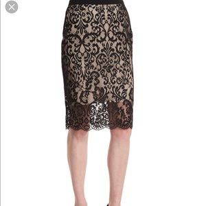 Violet Lace Overlay Pencil Skirt